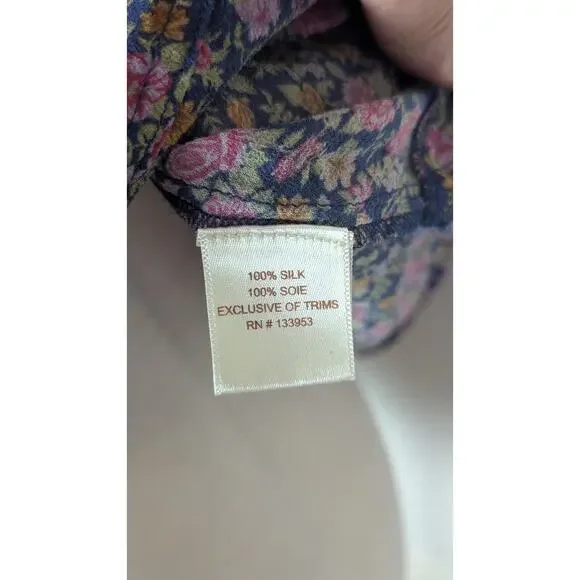 Dainty Vintage Inspired 100% silk pullover Soft Girl Top Small - Picture 8 of 9